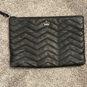 Kate Spade Black Chevron Pouch